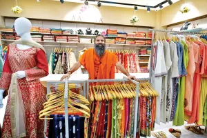 The much awaited alternative of indigenous clothes August inauguration of first showroom of  Patanjali Apparel